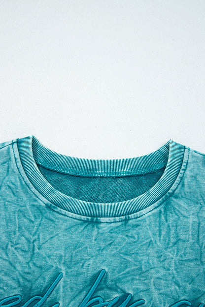 Saved by Grace Embroidered Mineral Wash Loose Sweatshirt