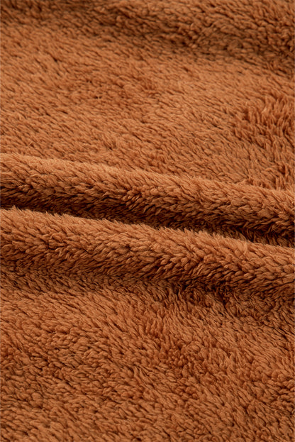 Colorblock Plush Patchwork Half-Zip Vest