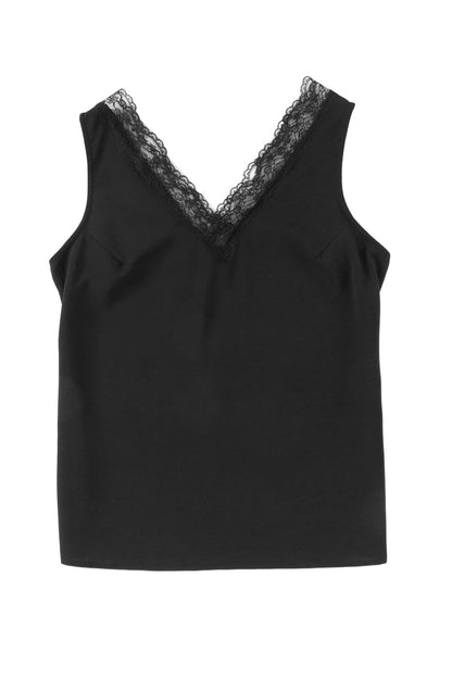 Lace Trim V-Neck Tank Top