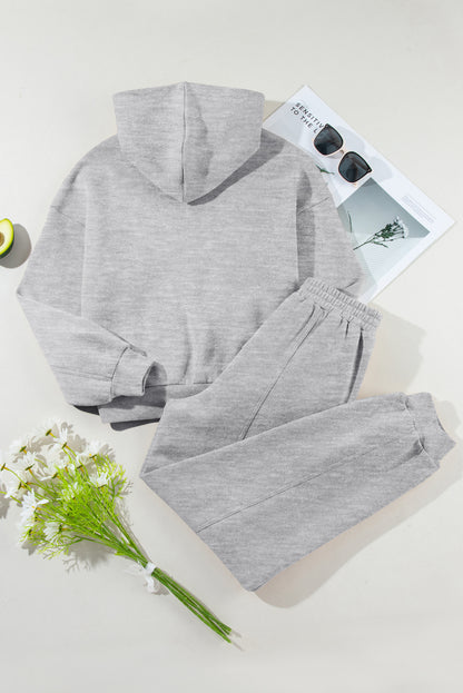 Solid Hoodie and Joggers Set