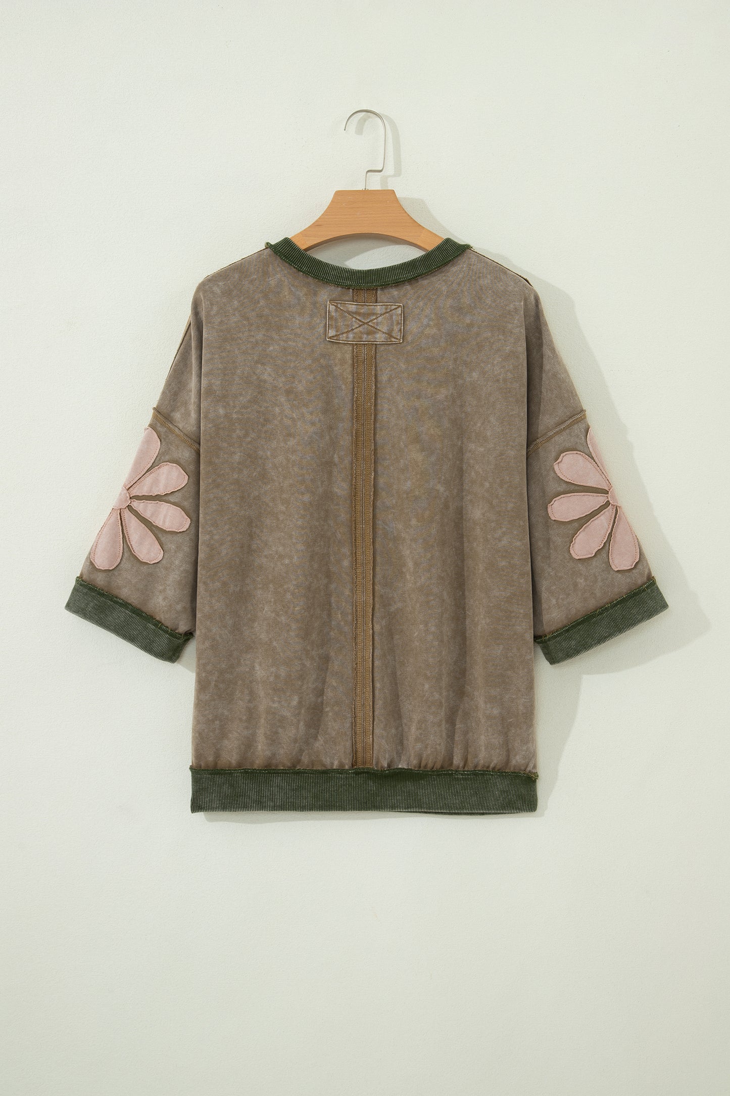 Floral Patchwork Mineral Wash Exposed Seam Top