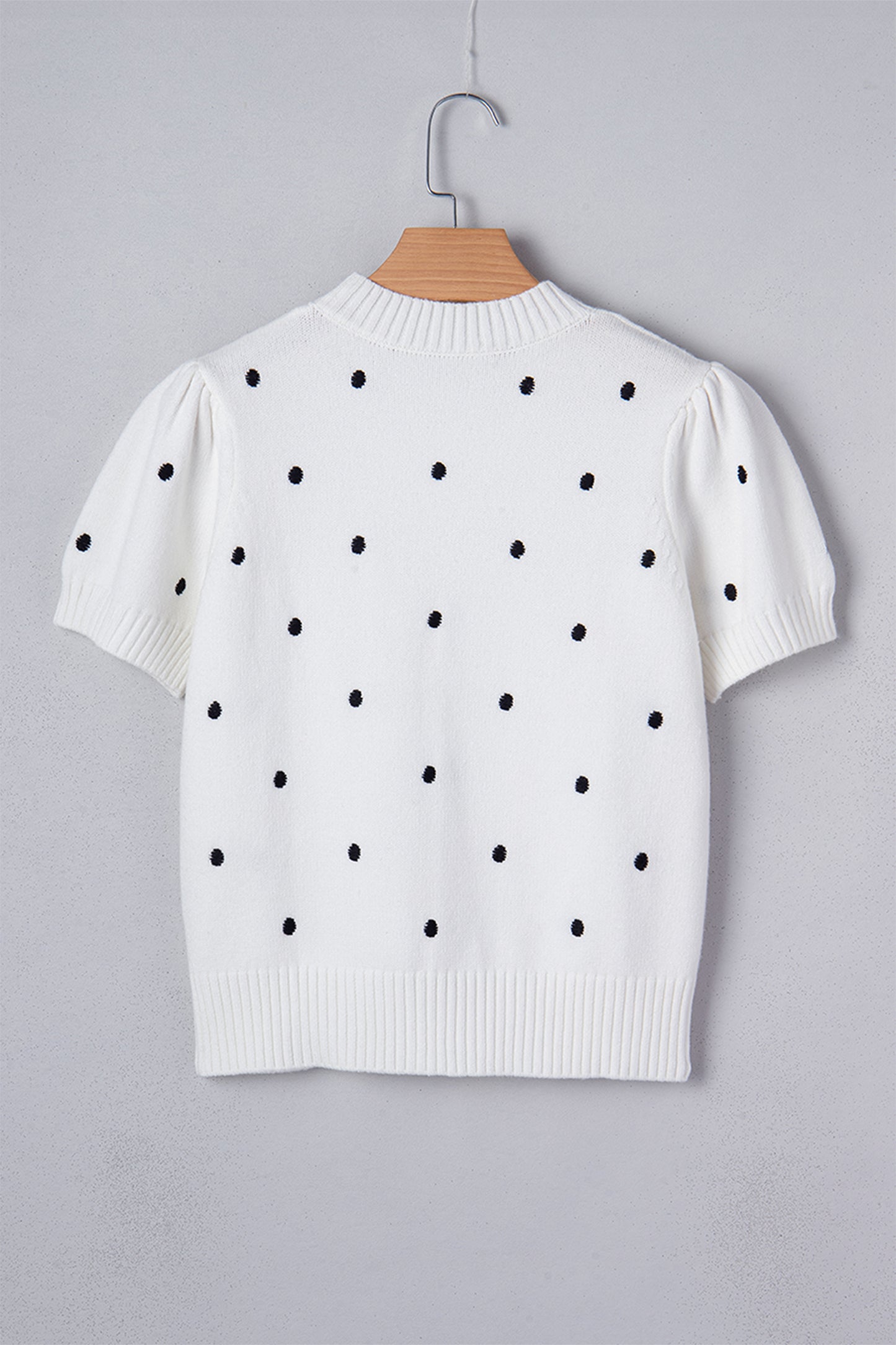 Polka Dot Bubble Short Sleeve Sweater
