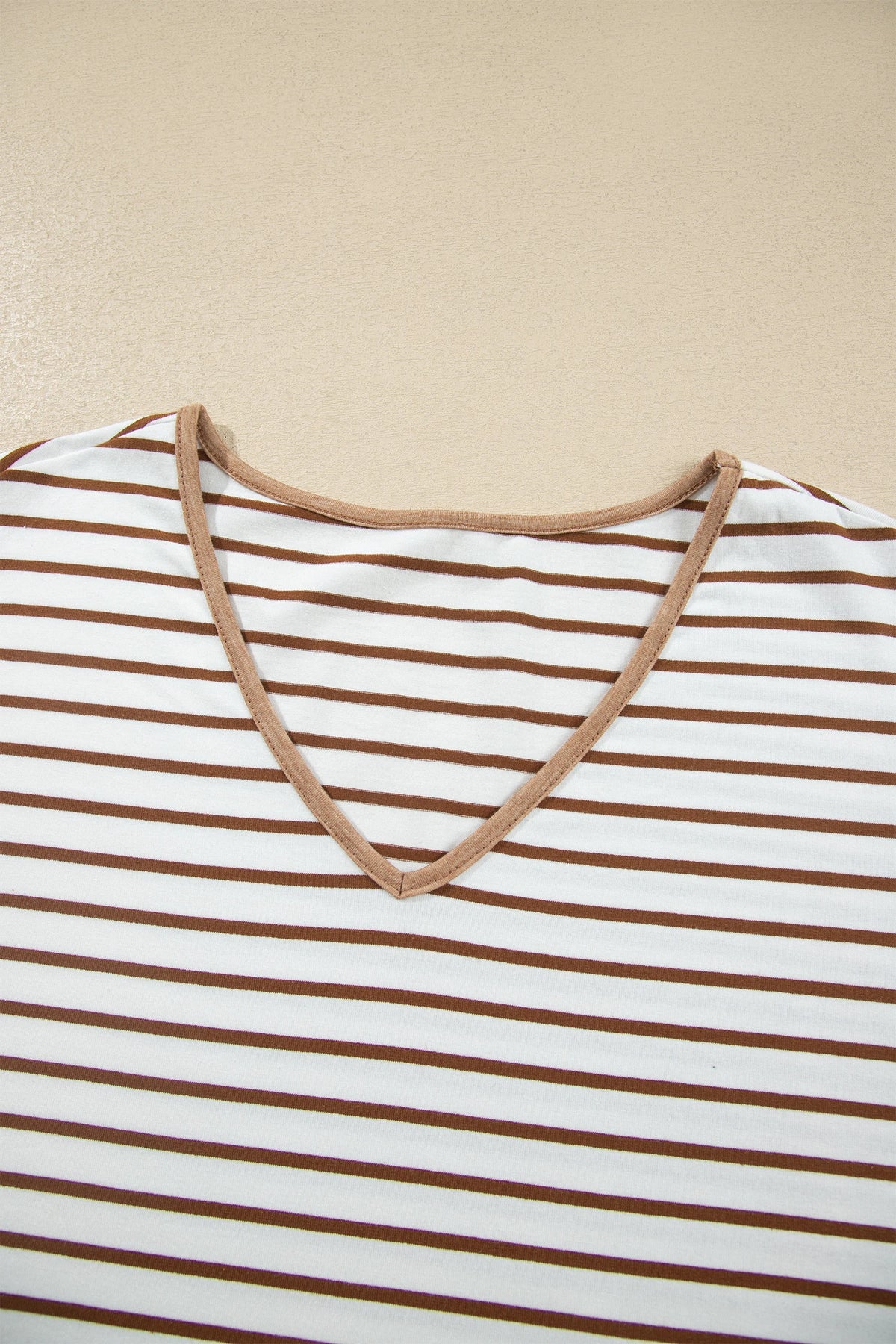 Stripe Ruffle Patchwork V-Neck Top & Pants Set