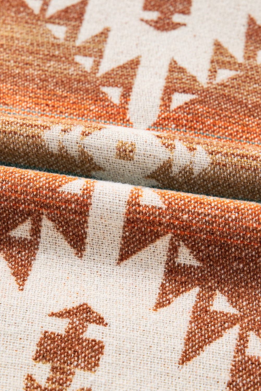 Western Aztec Quarter-Zip Elastic Cuffs Sweatshirt