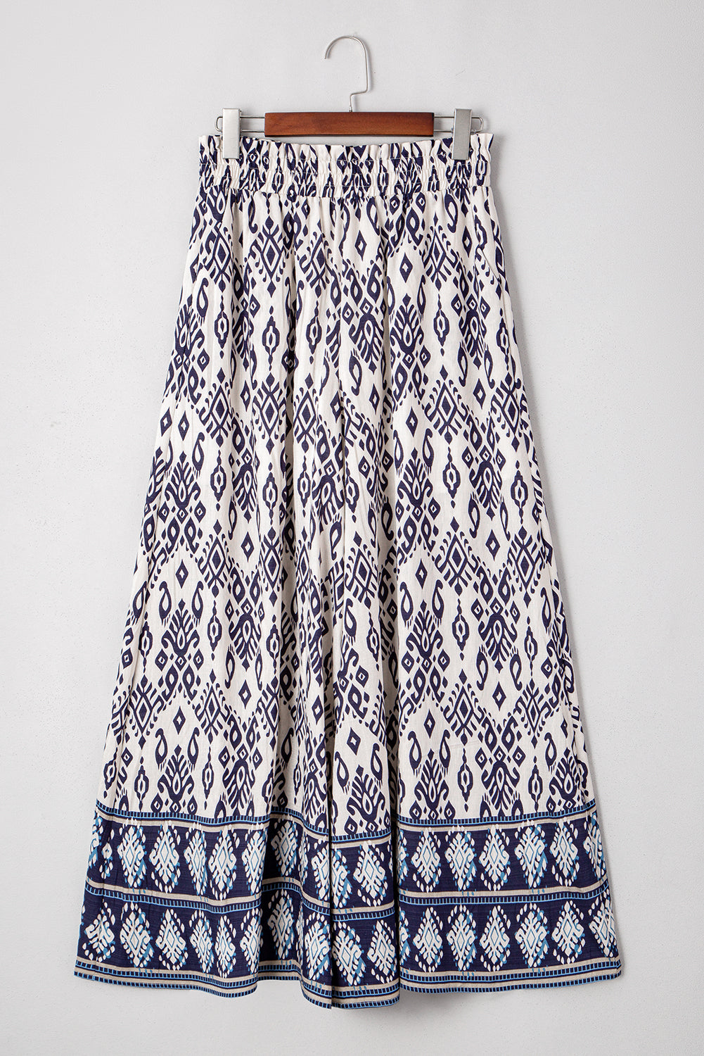 Boho Smocked High Waist Wide Leg Pants