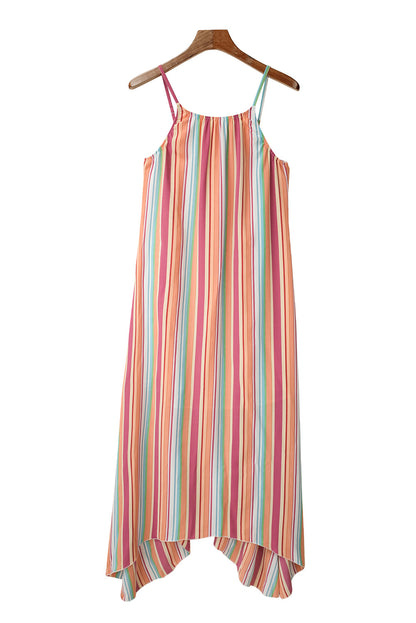 Stripe Sleeveless Maxi Dress