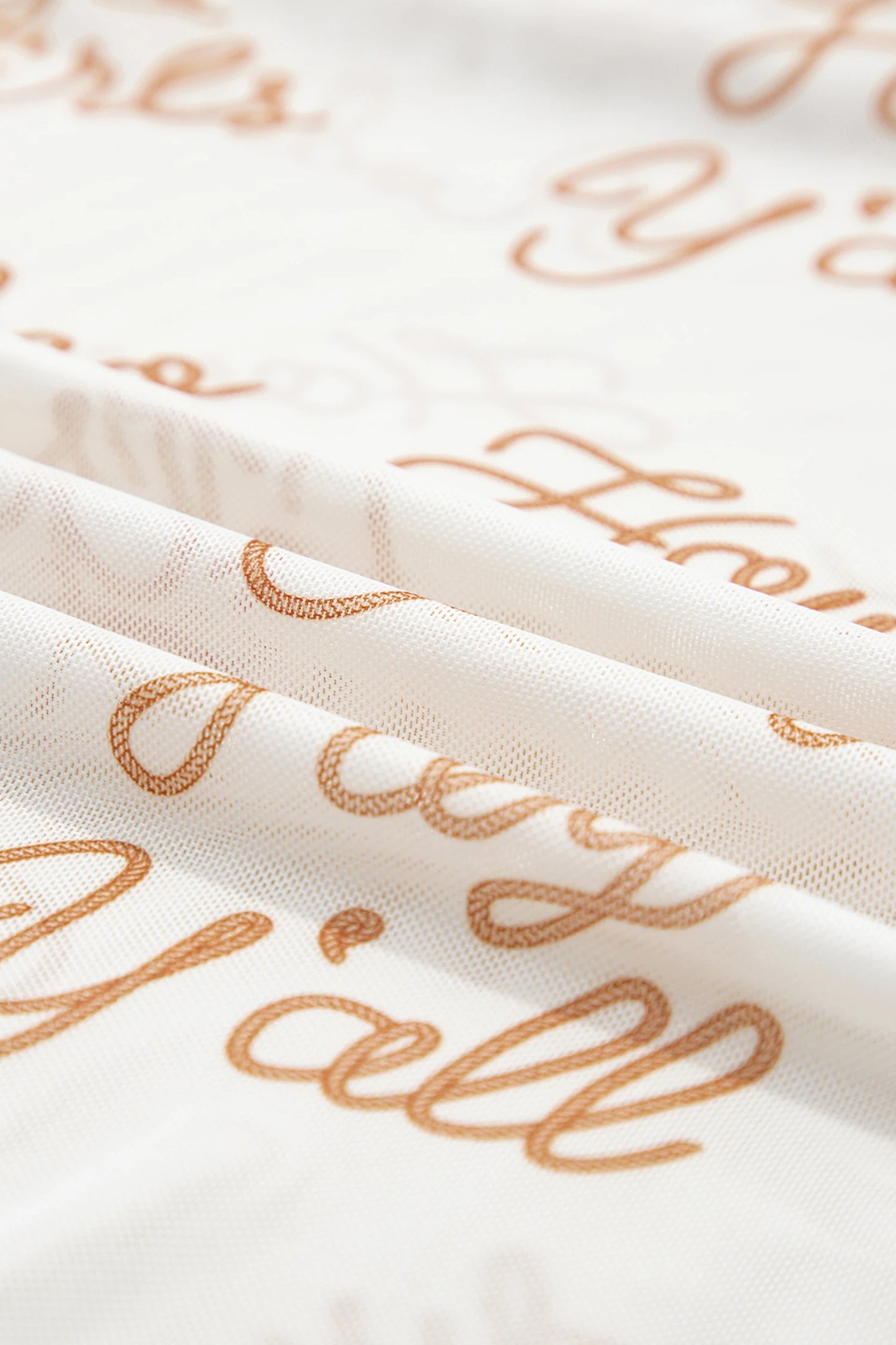 Western Mesh High Neck Long Sleeve Top