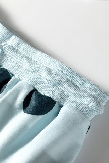 Polka Dot Pullover and Drawstring Shorts Set