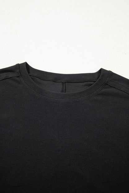 Bow Mesh Patchwork Long Sleeve Tee