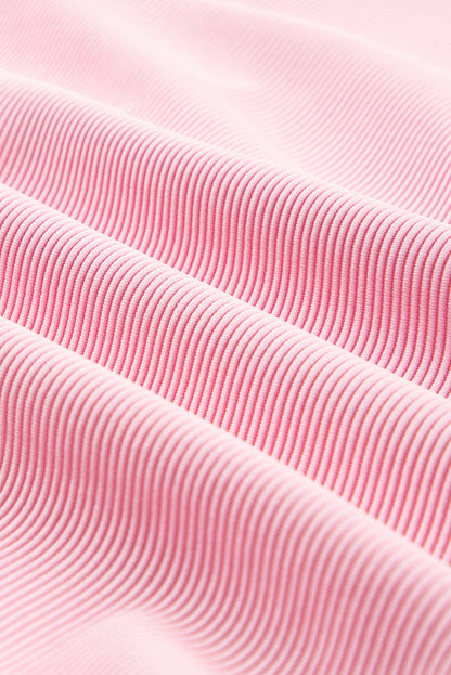 Textured Ruffle Half Zip Top and Pants Set