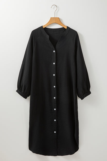 3/4 Sleeve Buttoned Long Kimono