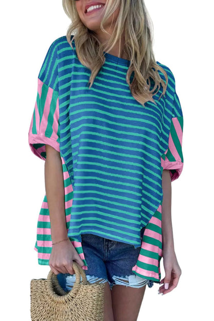 Stripe Colorblock Short Sleeve T-Shirt