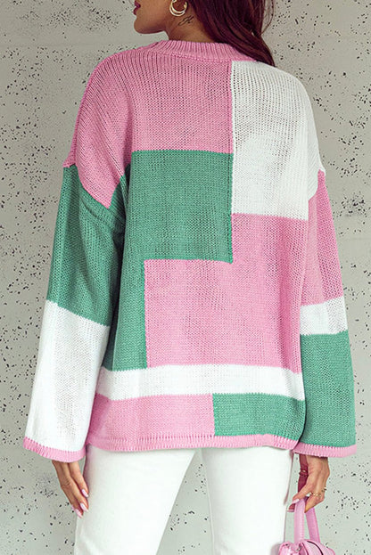 Colorblock Bell Sleeve Sweater