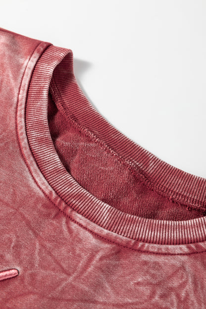 SAVED BY GRACE Embroidered Mineral Wash Sweatshirt