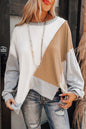 Colorblock Asymmetrical Long Sleeve Top