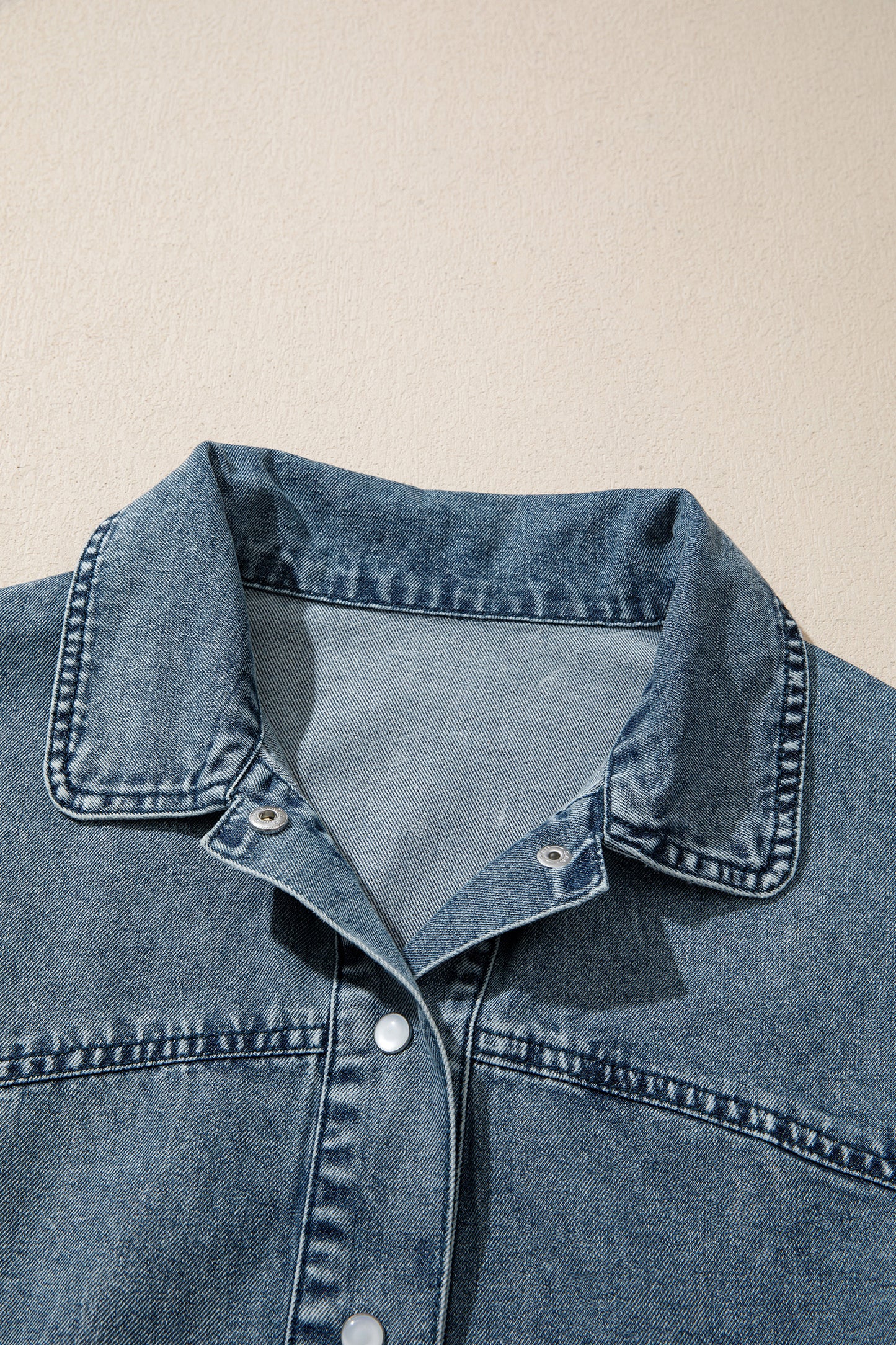 Western Mineral Wash Denim Long Sleeve Shirt Jacket