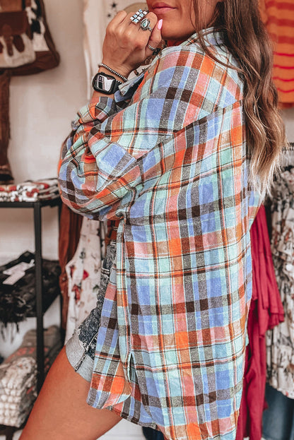 Plaid Long Sleeve Buttoned Shirt