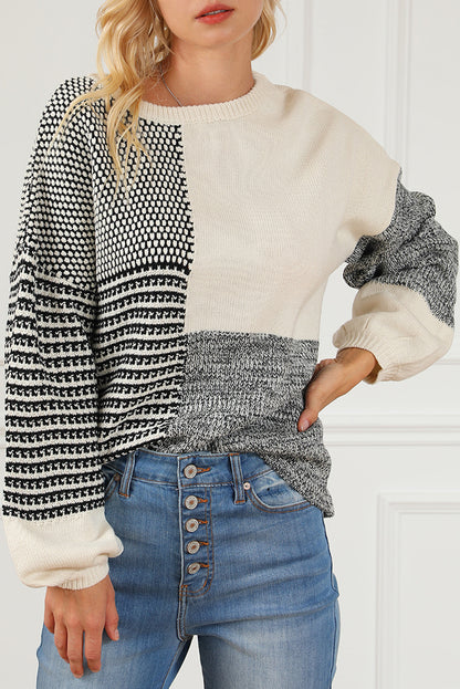 Colorblock Tie Back Sweater