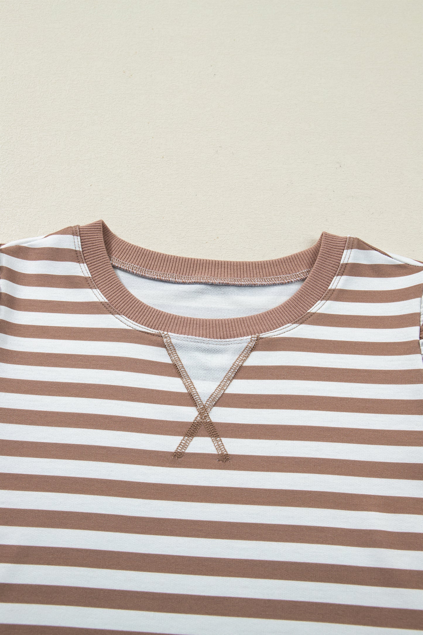 Stripe Short Bubble Sleeve T-Shirt