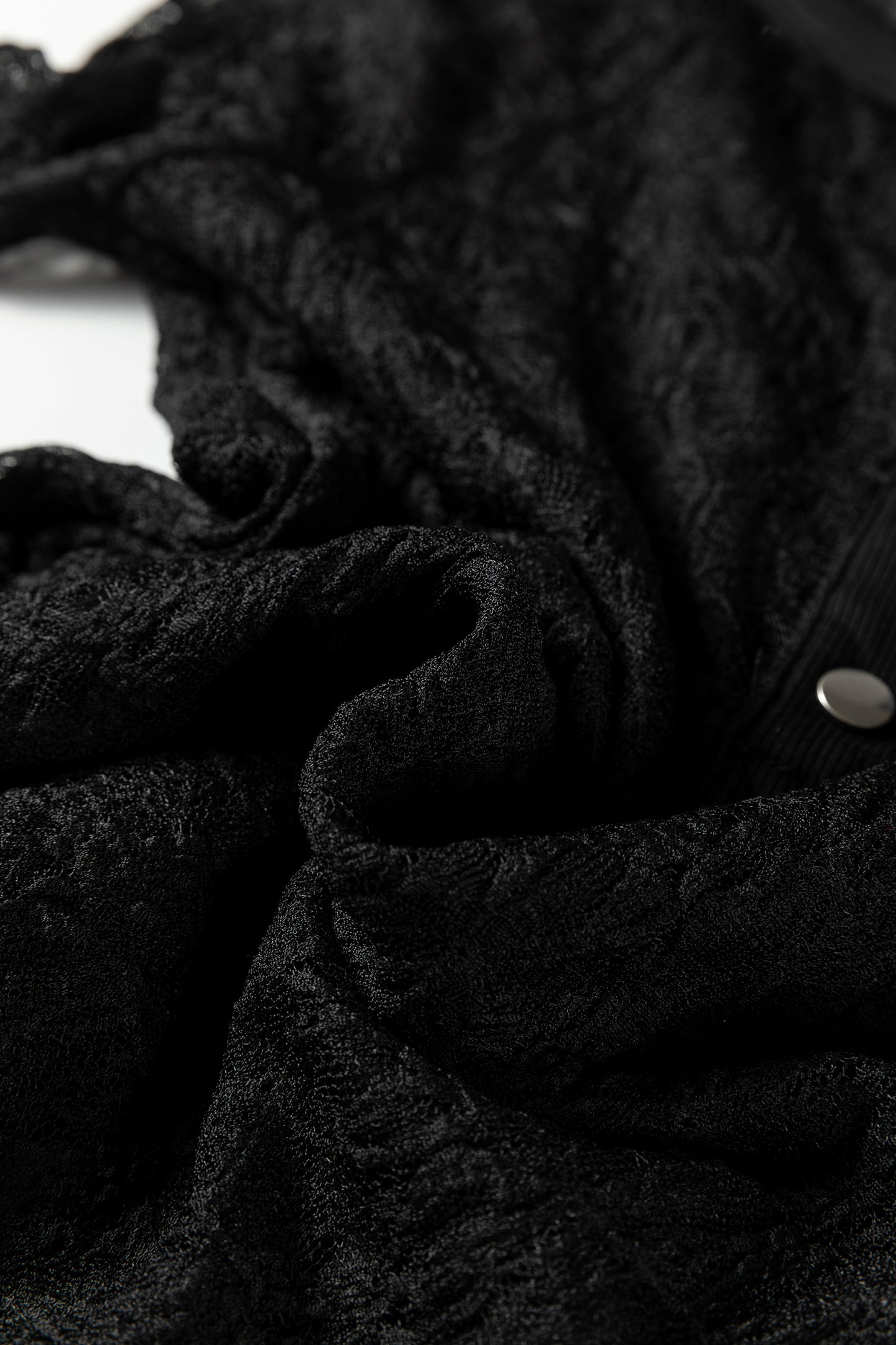 Lace Sheer Long Sleeve Henley Top