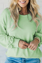 Corded Long Sleeve Pullover Top