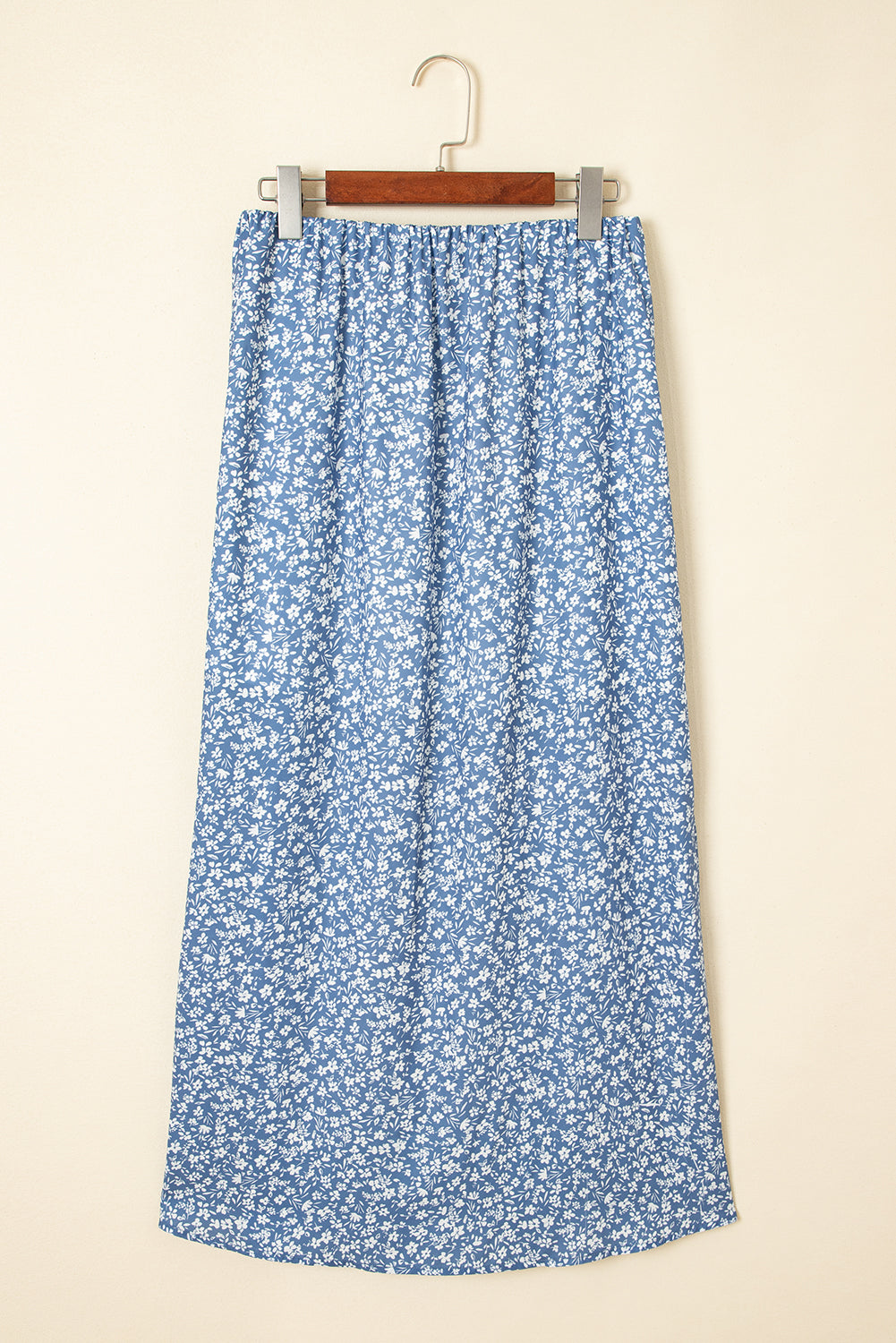 Boho Floral High Waist Side Split Maxi Skirt