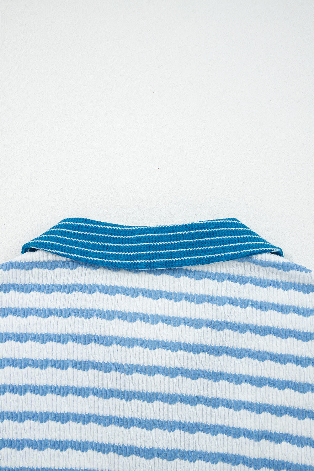 Stripe Collared Top and Drawstring Pants Set