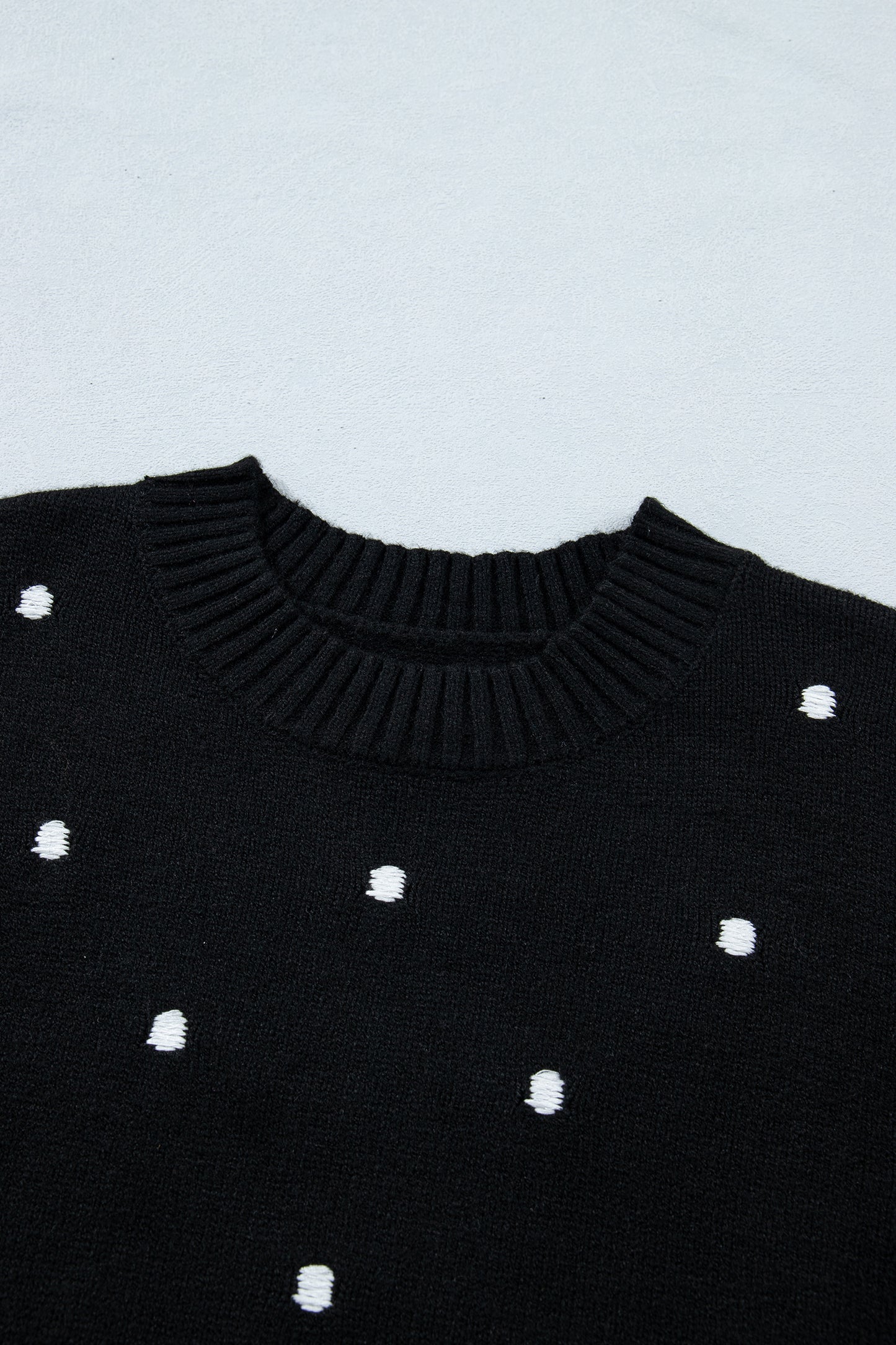 Polka Dot Bubble Short Sleeve Sweater