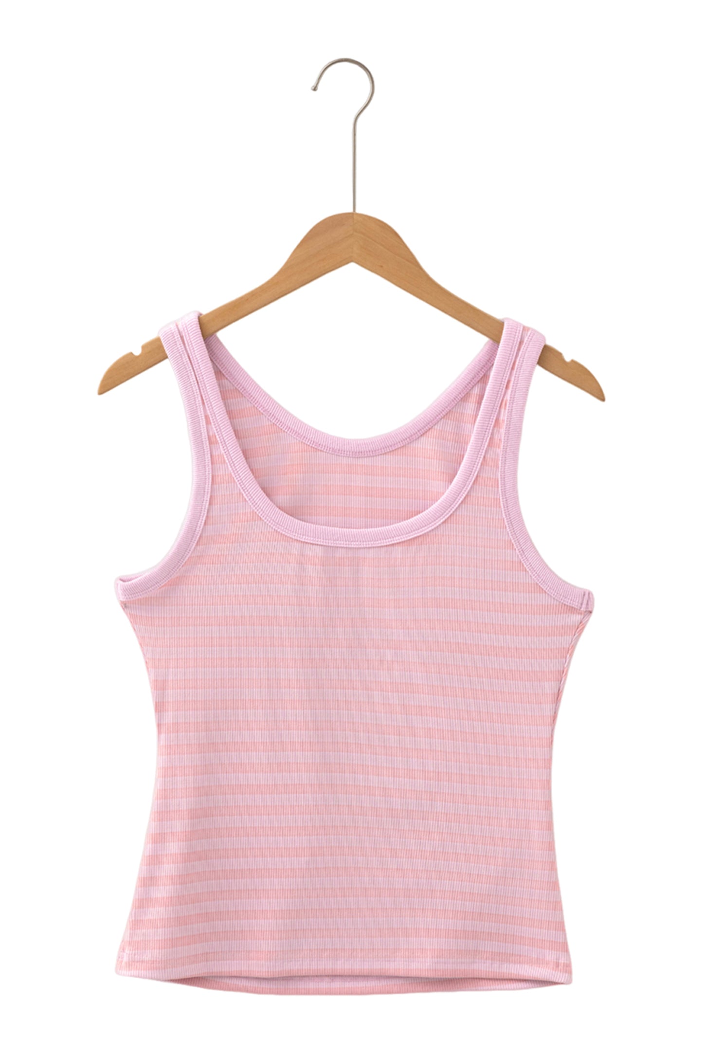 Stripe Ribbed Knit Sleeveless Tank Top