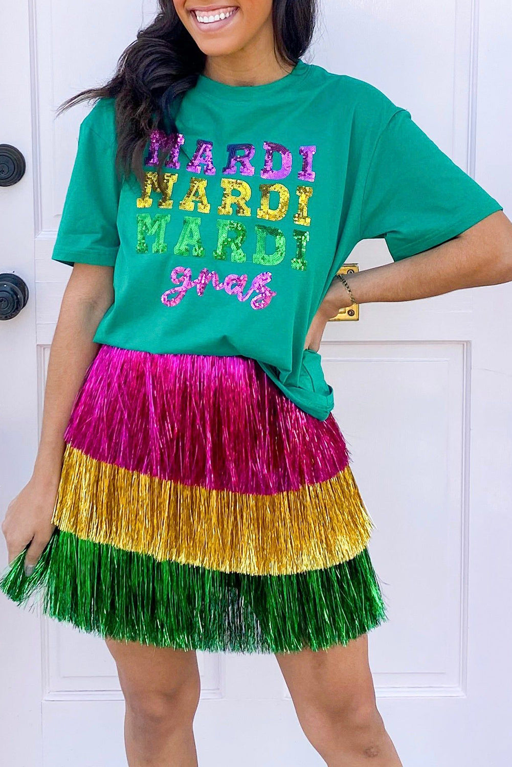 Sequin Mardi Gras T-Shirt