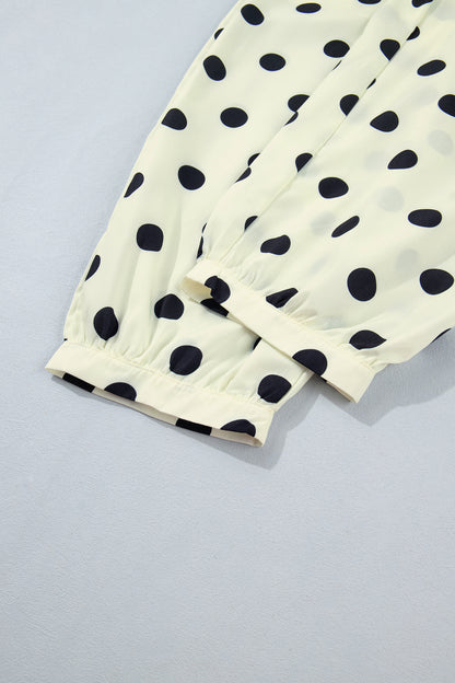 Polka Dot Pleated High Waist Harem Pants