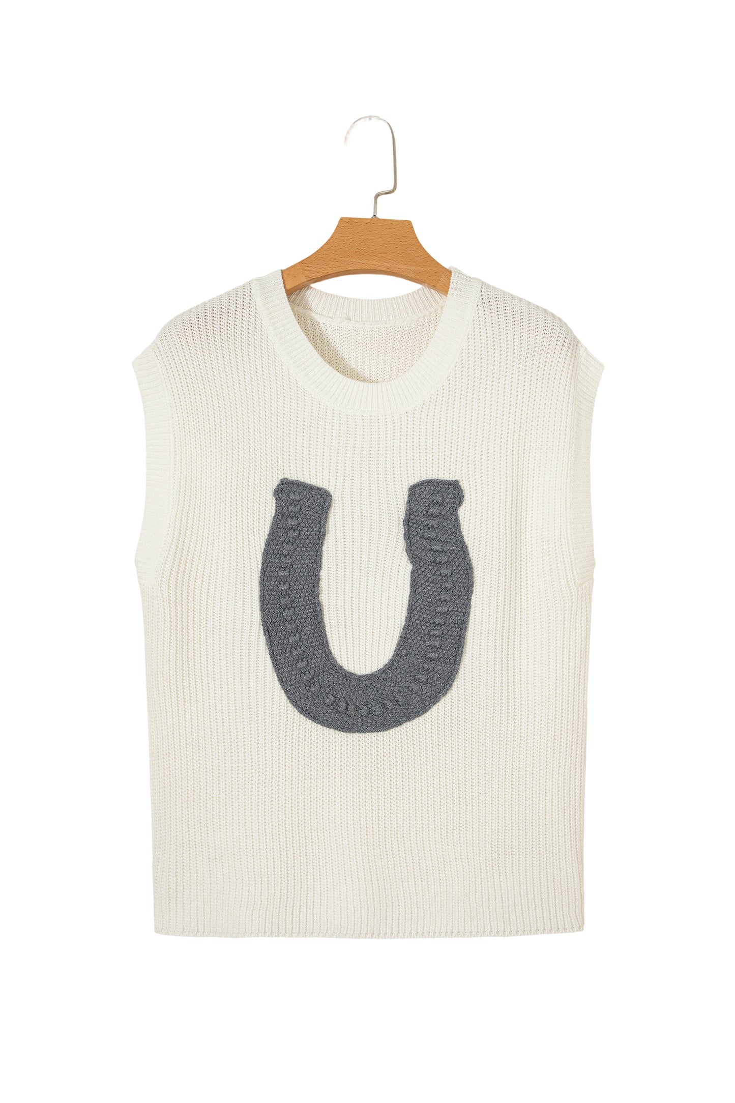 Western Horseshoe Crochet Short Sleeve Sweater
