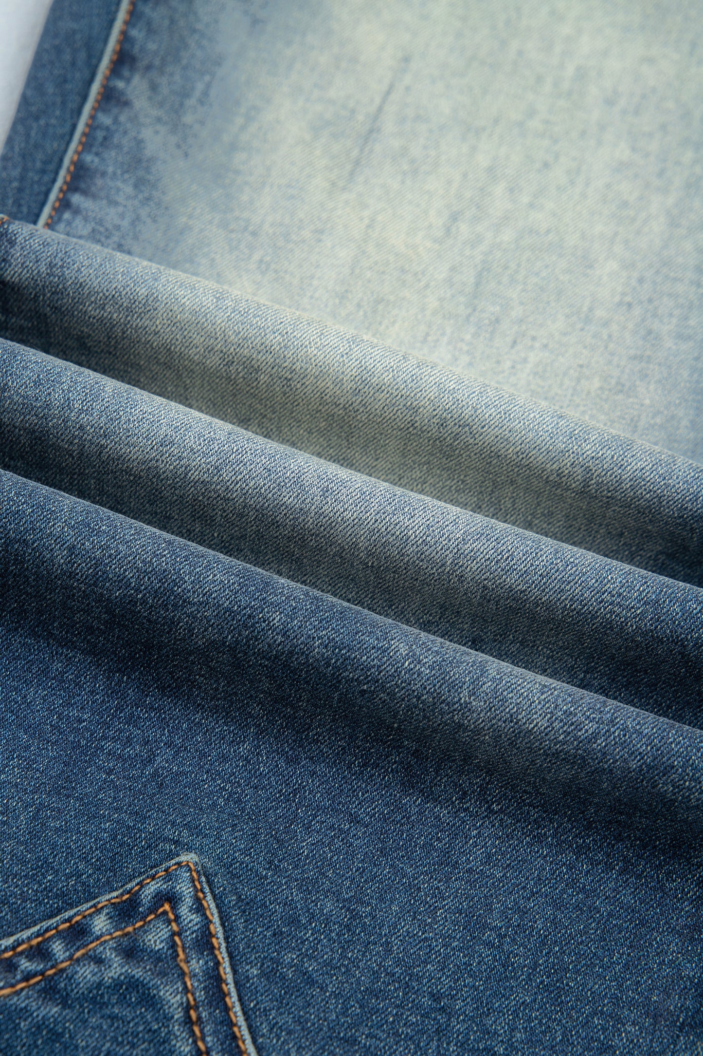 Solid Denim Flare Leg Jeans w/ Pockets