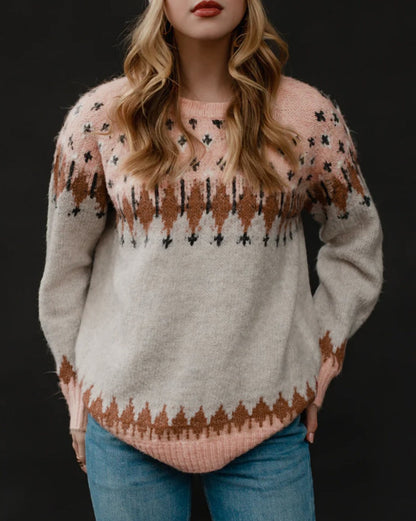 Geometric Raglan Sleeve Sweater