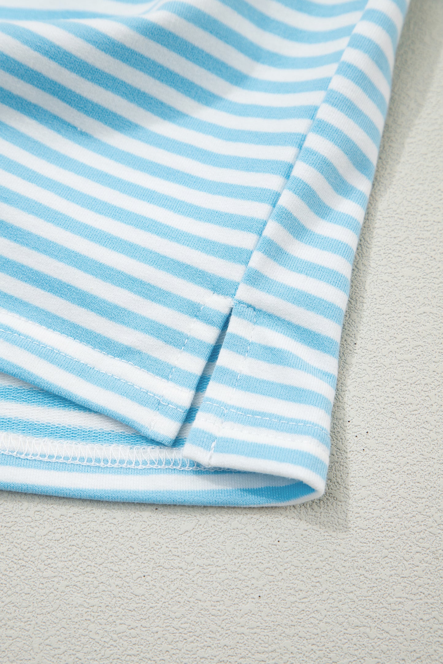 Stripe Oversized Mock Neck Sweatshirt & Shorts Set