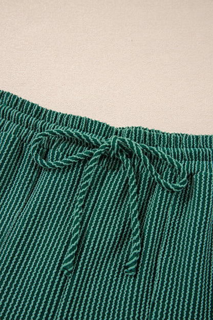 Christmas Letter Print Corded Knit Top & Pants Set