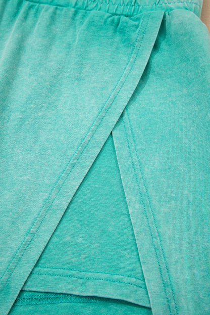 Mineral Wash Tank Top and Lined Split Skirt Set