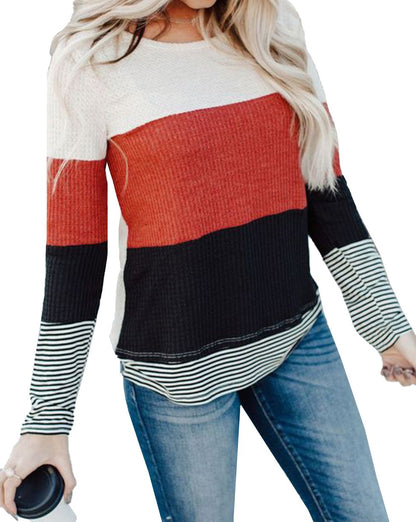 Colorblock Stripe Long Sleeve Top