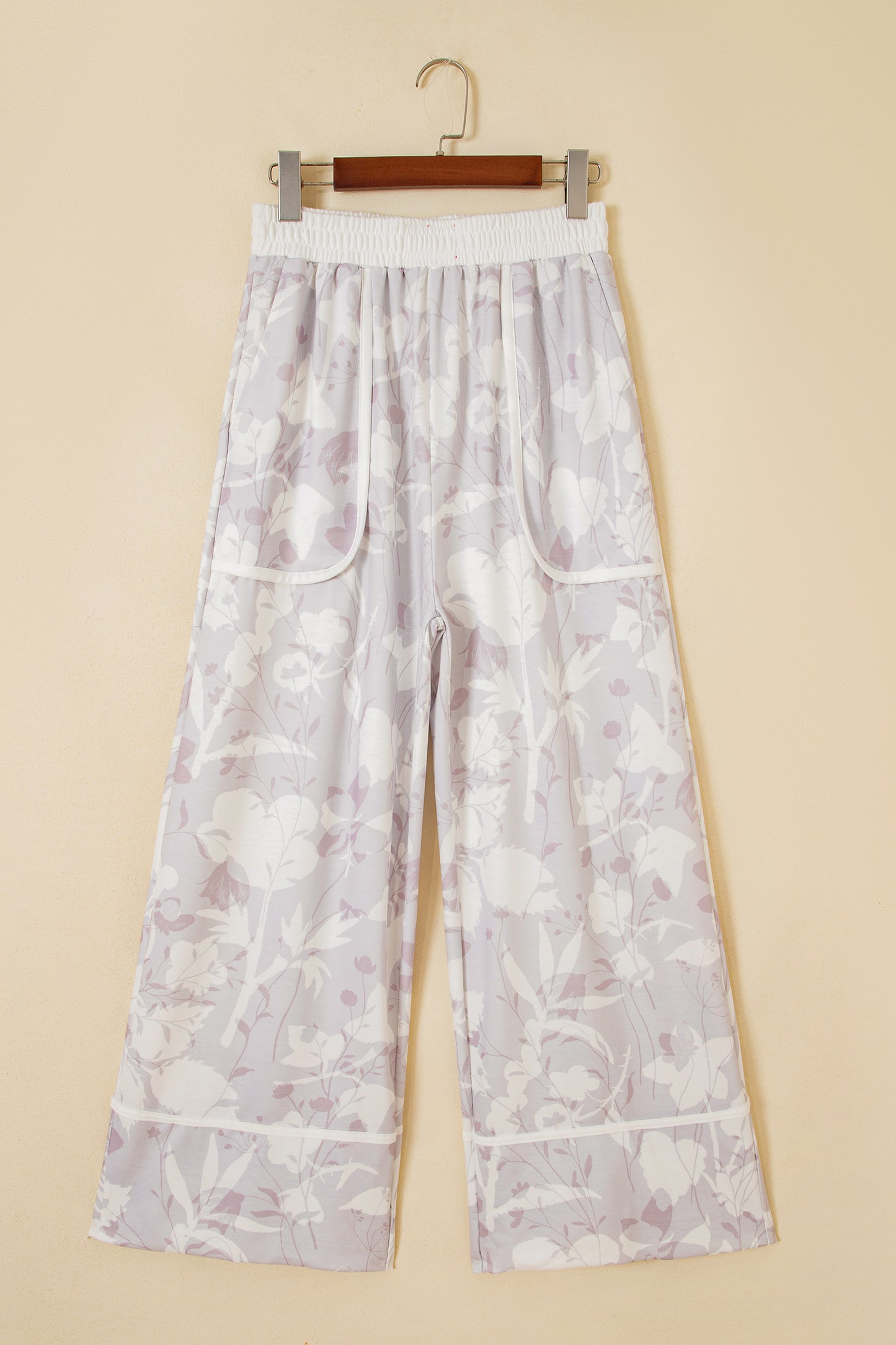 Floral Camo Elastic Waist Wide Leg Pants