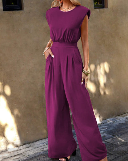 Slant Pocket Wide Leg Jumpsuit