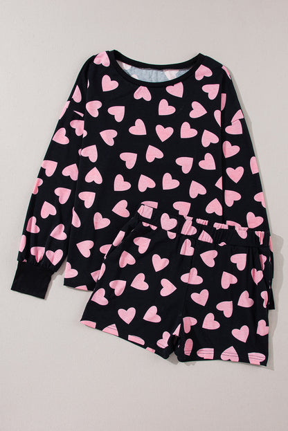 Valentine Heart Top and Shorts Lounge Set