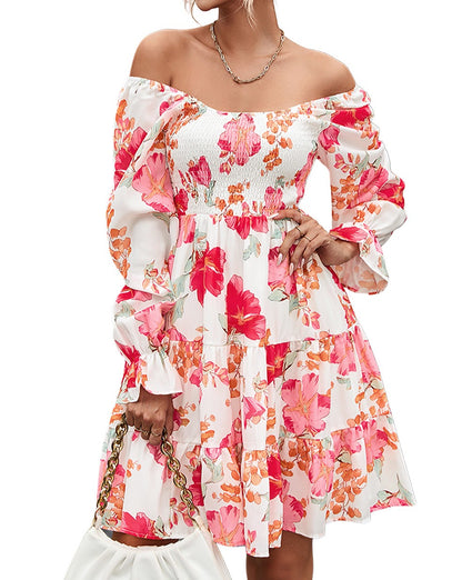 Floral Smocked Long Sleeve Dress