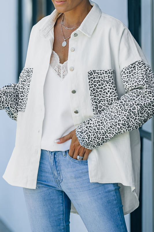 Leopard Denim Patchwork Jacket