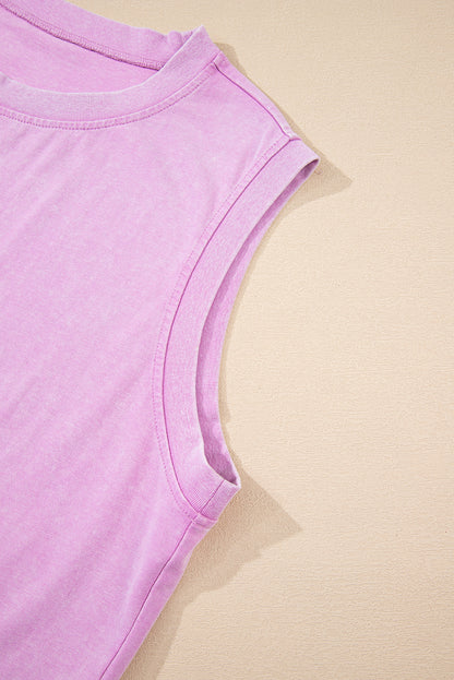 Mineral Wash Tank Top and Lined Split Skirt Set