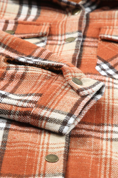 Plaid Sherpa Lined Hooded Shacket