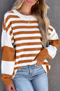 Stripe Drop Shoulder Pullover Sweatshirt