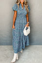 Shirred Puff Sleeve Maxi Dress