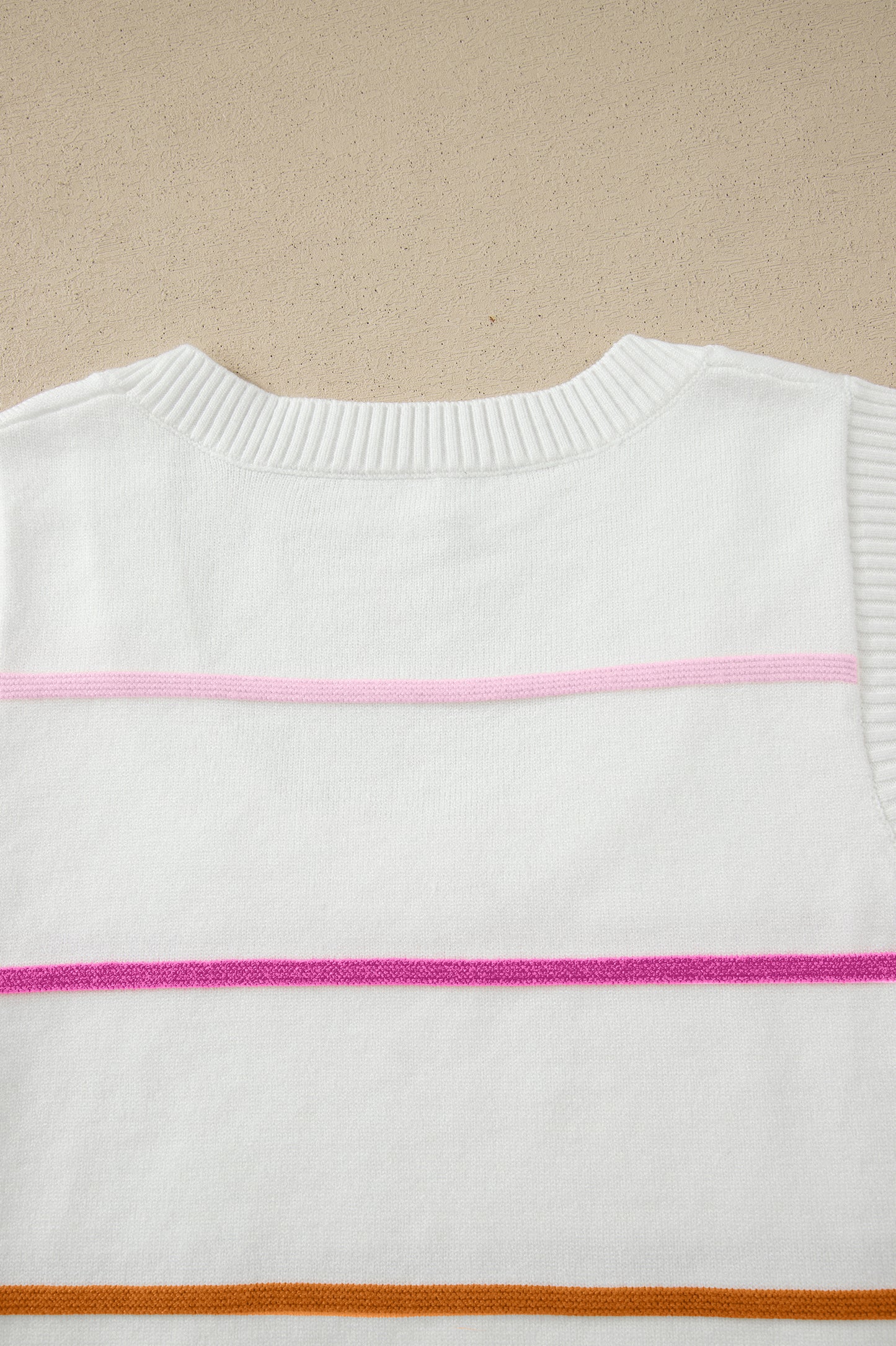 Stripe Round Neck Sleeveless Sweater Tank
