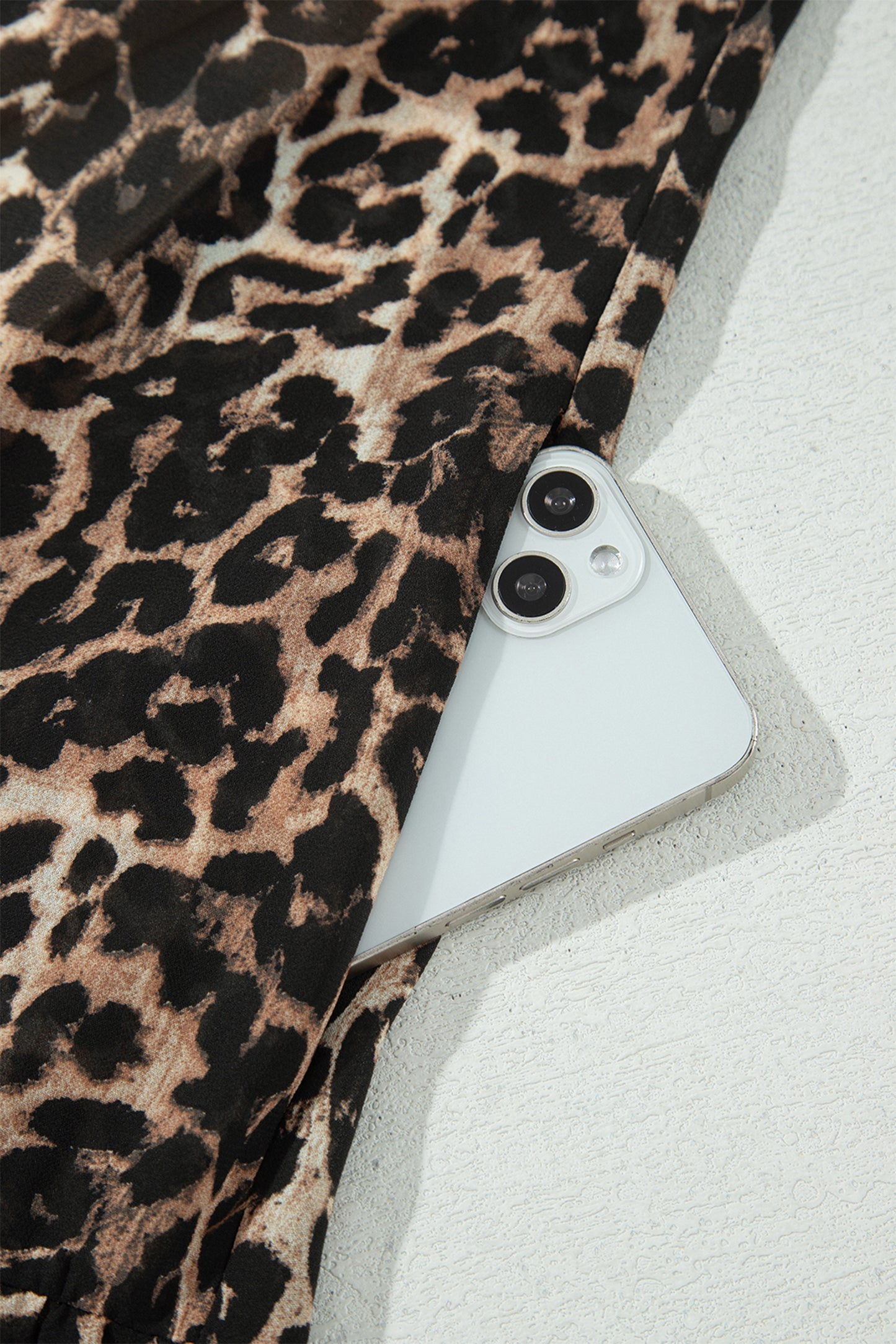 Leopard Long Sleeve Shift Mini Dress