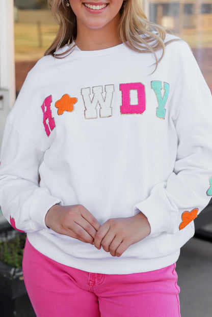 Sequin Howdy Star Patch Sweatshirt